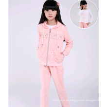 mayorista ropa witner 3 unids pantalones + capucha abrigo + tops diseño de encaje ropa para niños ropa conjuntos